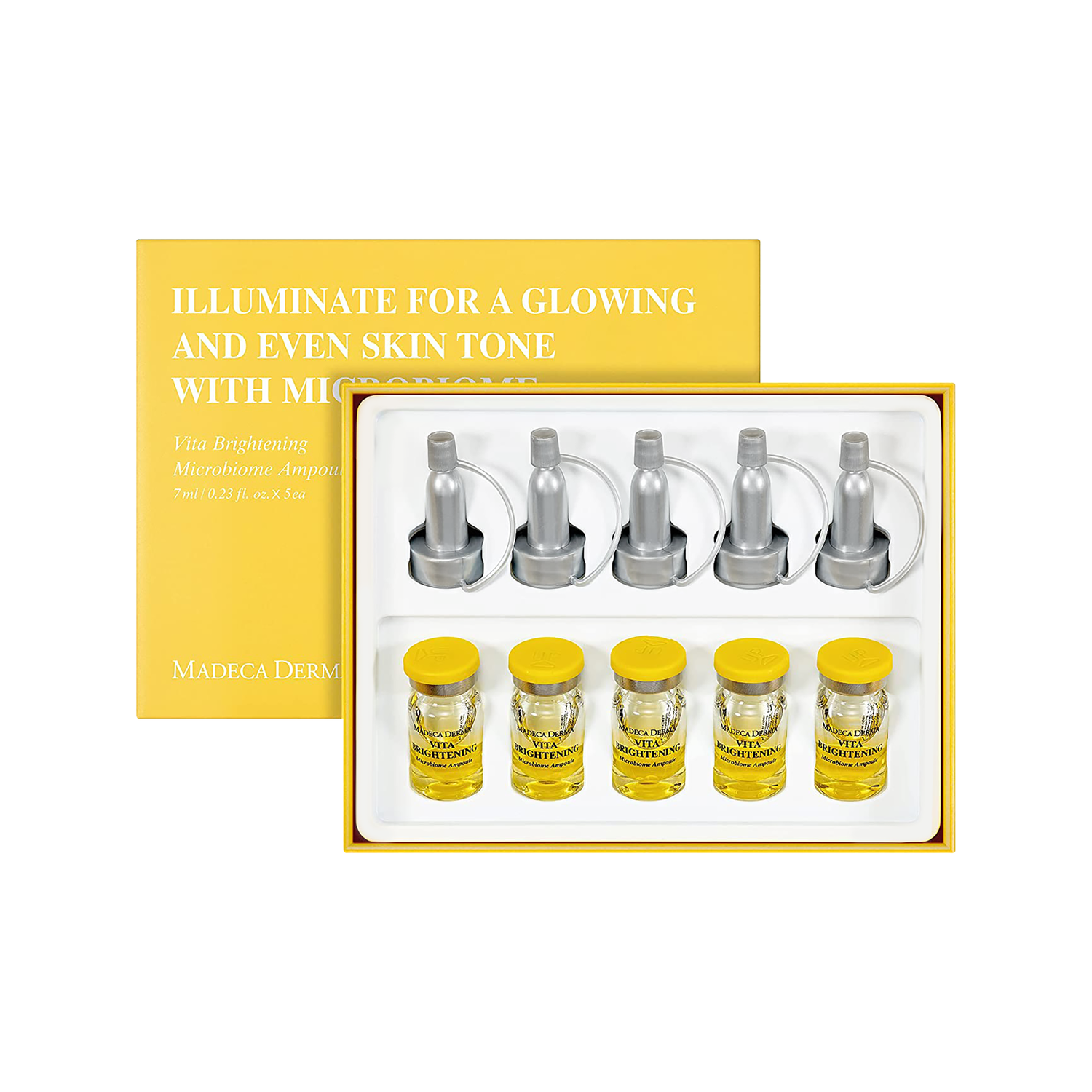 Madeca Derma Vita Brightening Microbiome Ampoule | 0.23 fl oz x 5 ea | Bright, Even Skin Tone